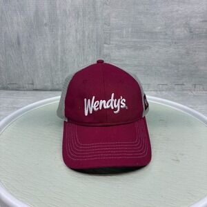 Wendy's Employee Hat Cap Snapback Trucker White Red Uniform